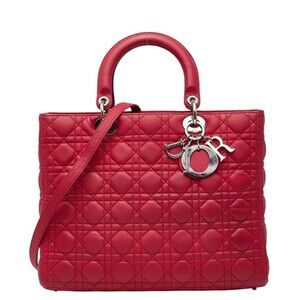 CHRISTIAN DIOR Red Leather Shoulder Bag
